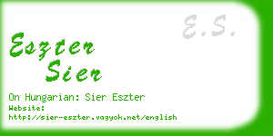 eszter sier business card